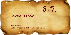 Berta Tibor névjegykártya