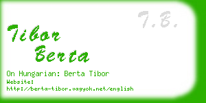 tibor berta business card